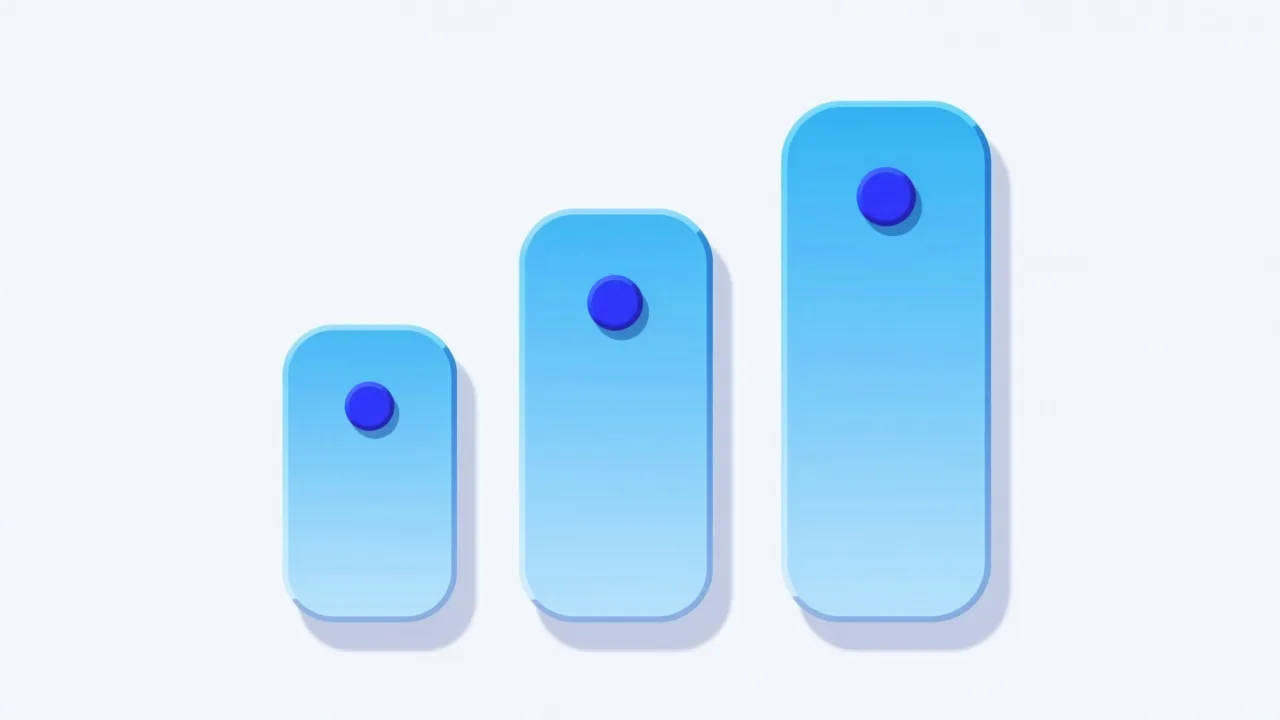 Three ascending rounded blocks representing plan tiers